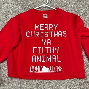 Crop top Christmas sweater -Home alone